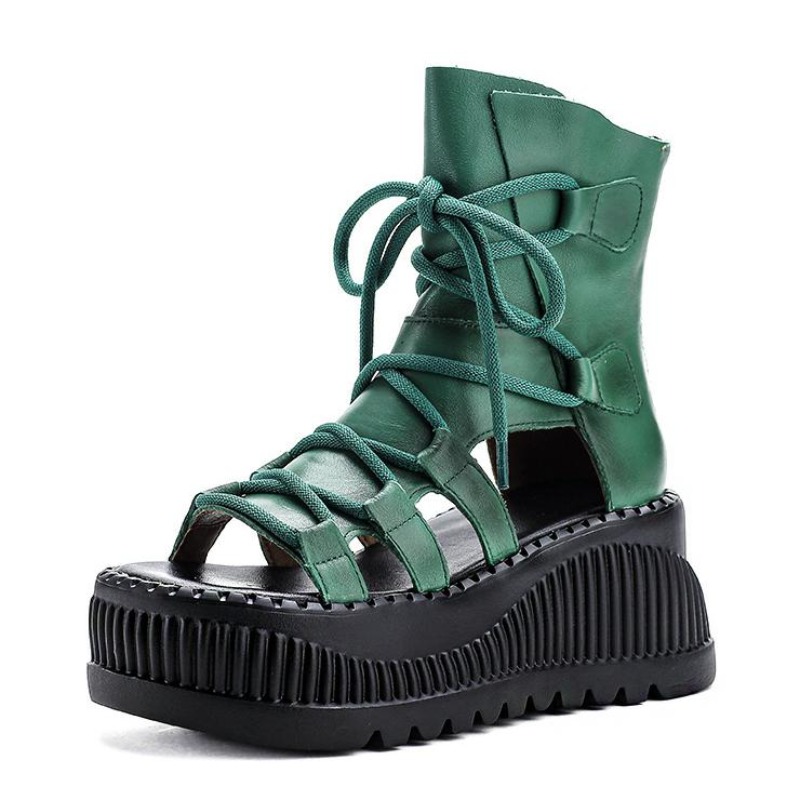 Ethnic Fashion Women - 8CM Ethnische Kuh Echtes Leder Ankle