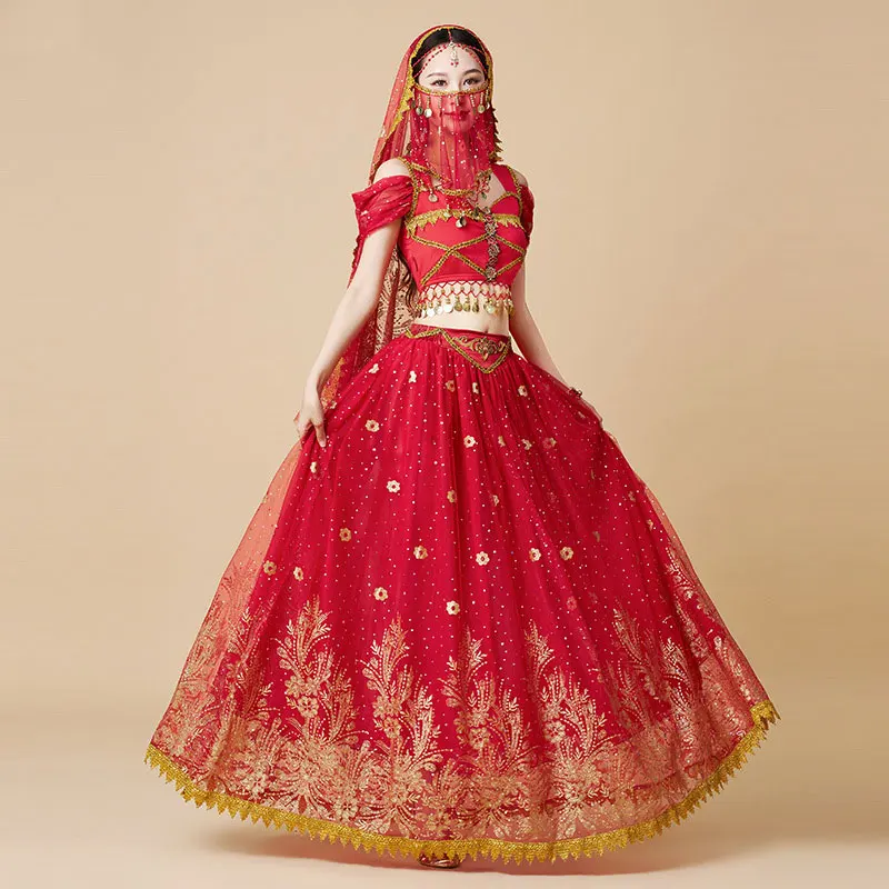 Ethnic Fashion India - Frauen Festival Halloween Cosplay Bauchtanz Top