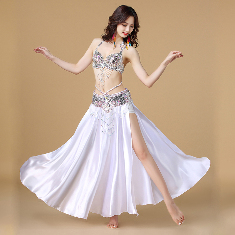 Ethnic Fashion India - Bauchtanz-Kostüm, indischer Tanz, 3-teilig, BH, Gürtel