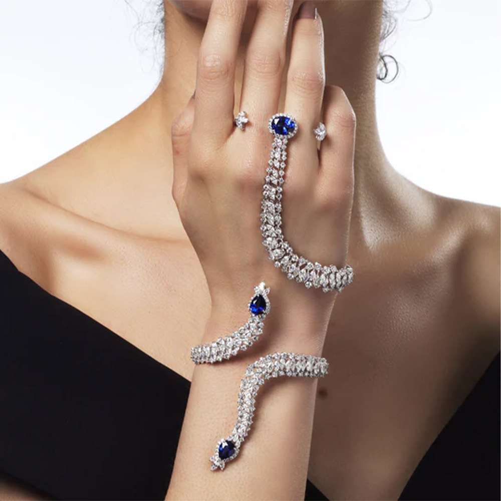 Ethnic Fashion India - Stone fans Persönlichkeit Schlangen form Armband