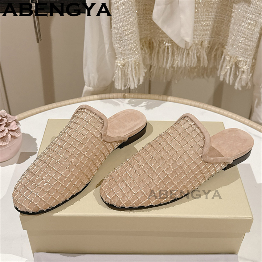 Glänzende Spitzen-Mesh-Slipper – Ethnic Fashion Women Bewertung und Preis